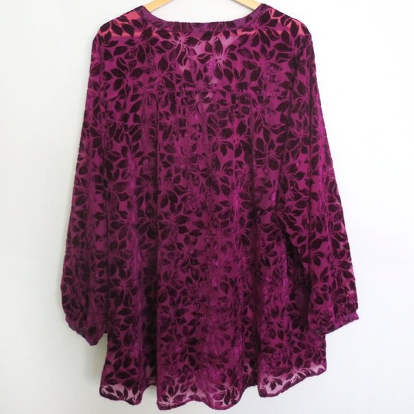 Torrid Velvet Burnout Hi-Low Pullover Long Sleeve Top Size 4X - Picture 8 of 11